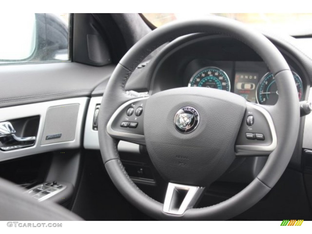 2015 Jaguar XF 3.0 London Tan/Warm Charcoal Steering Wheel Photo #101704577