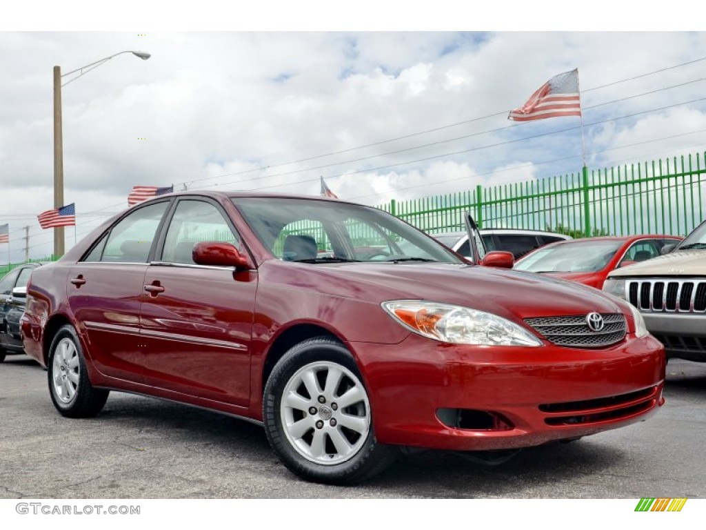 2003 Camry XLE V6 - Salsa Red Pearl / Stone photo #1