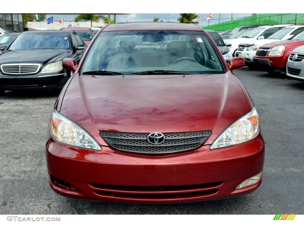 2003 Camry XLE V6 - Salsa Red Pearl / Stone photo #2