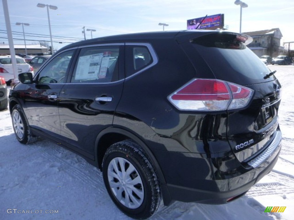 2015 Rogue S AWD - Super Black / Charcoal photo #5