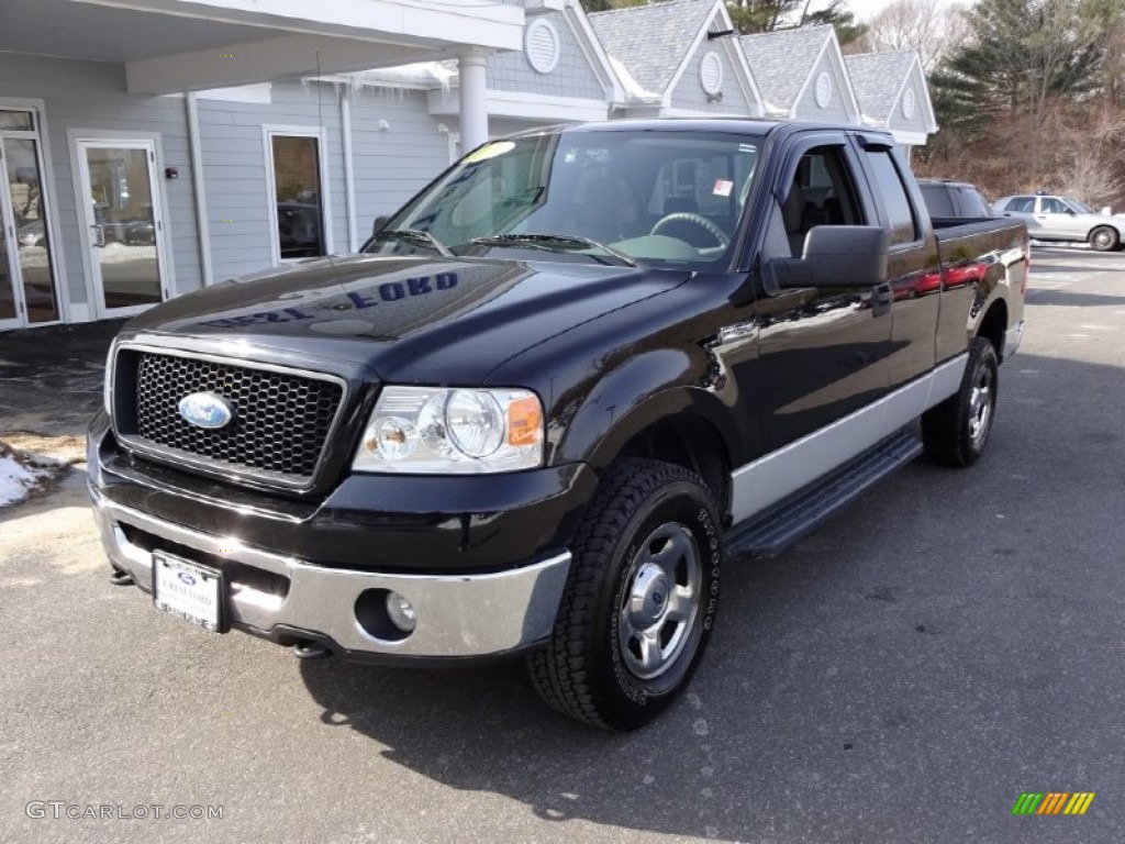 2006 F150 XLT SuperCab 4x4 - Black / Medium/Dark Flint photo #3