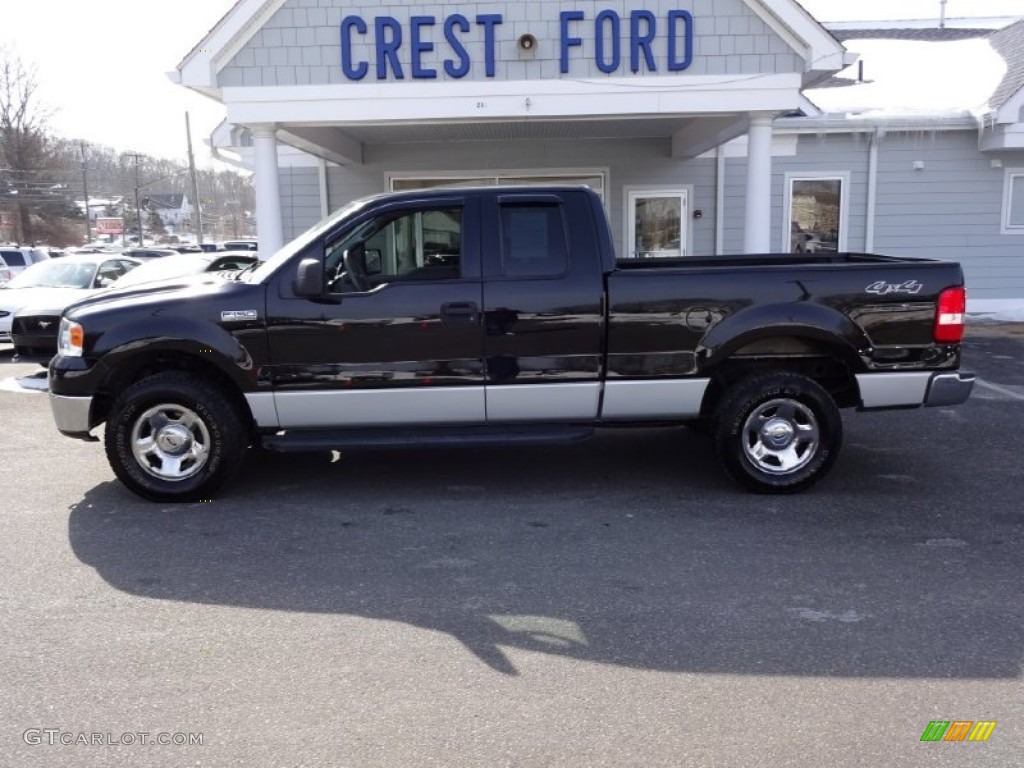 2006 F150 XLT SuperCab 4x4 - Black / Medium/Dark Flint photo #4