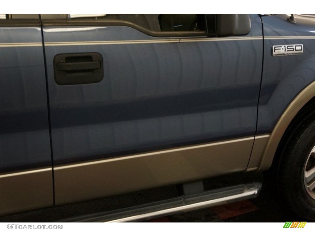 2006 F150 Lariat SuperCrew 4x4 - Medium Wedgewood Blue Metallic / Tan photo #45