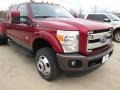 2015 Ruby Red Ford F350 Super Duty Lariat Crew Cab 4x4 DRW  photo #2