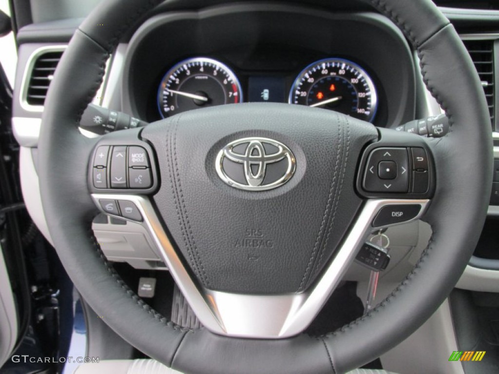 2015 Toyota Highlander LE Ash Steering Wheel Photo #101724875