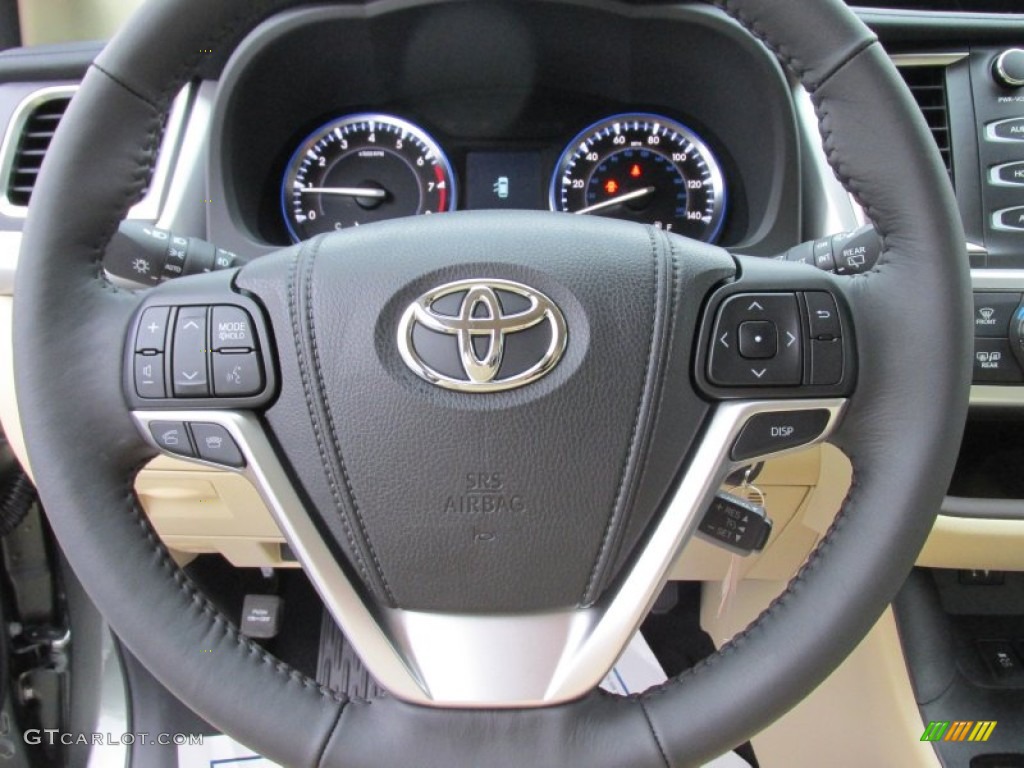 2015 Toyota Highlander LE Almond Steering Wheel Photo #101725263