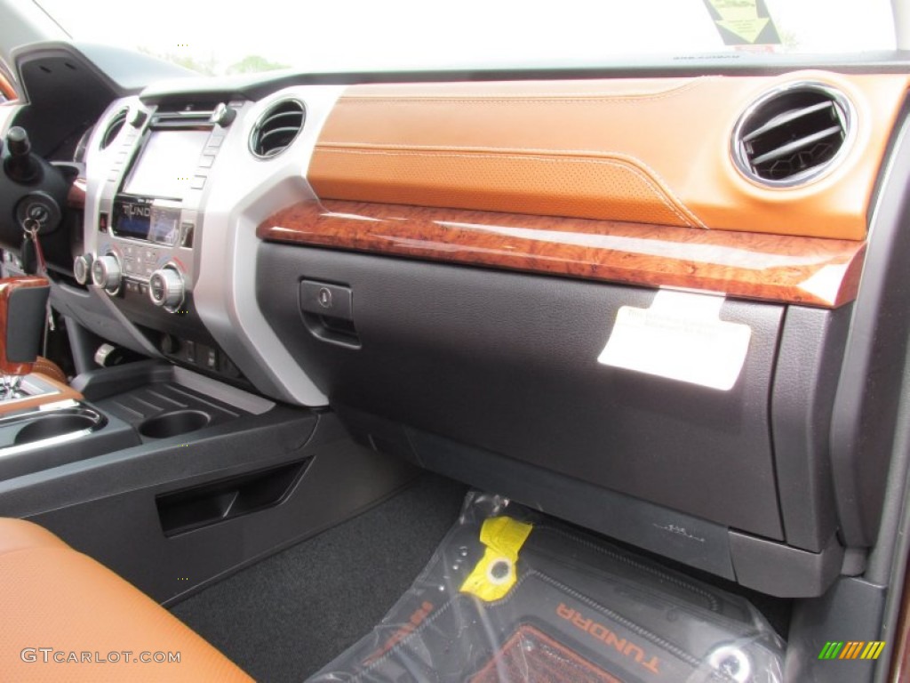 2015 Toyota Tundra 1794 Edition CrewMax 4x4 1794 Edition Premium Brown Leather Dashboard Photo #101726979