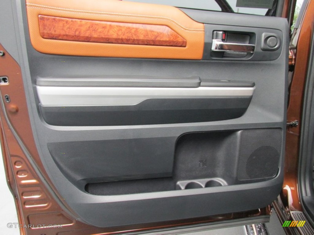 2015 Toyota Tundra 1794 Edition CrewMax 4x4 1794 Edition Premium Brown Leather Door Panel Photo #101727003