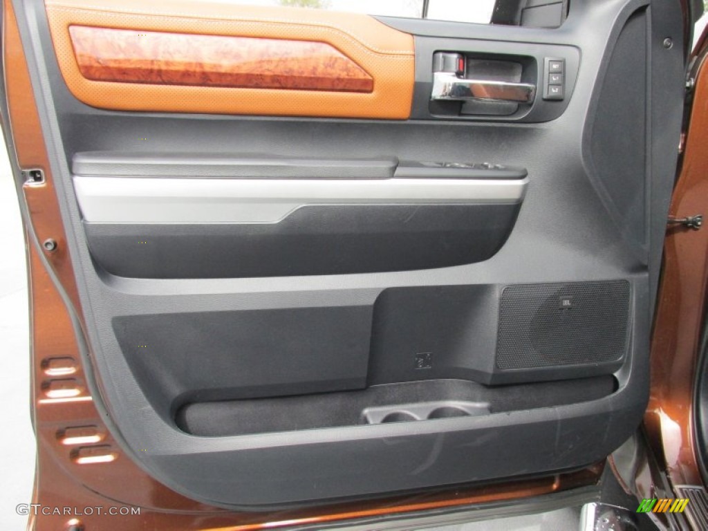 2015 Toyota Tundra 1794 Edition CrewMax 4x4 1794 Edition Premium Brown Leather Door Panel Photo #101727048