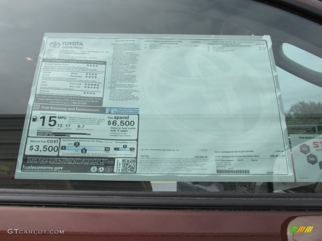 2015 Toyota Tundra 1794 Edition CrewMax 4x4 Window Sticker Photo #101727432