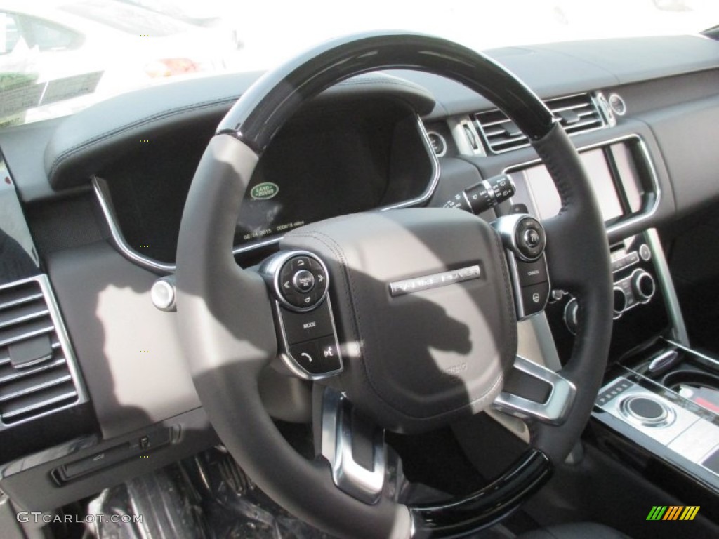 2015 Land Rover Range Rover HSE Ebony/Ebony Steering Wheel Photo #101734125