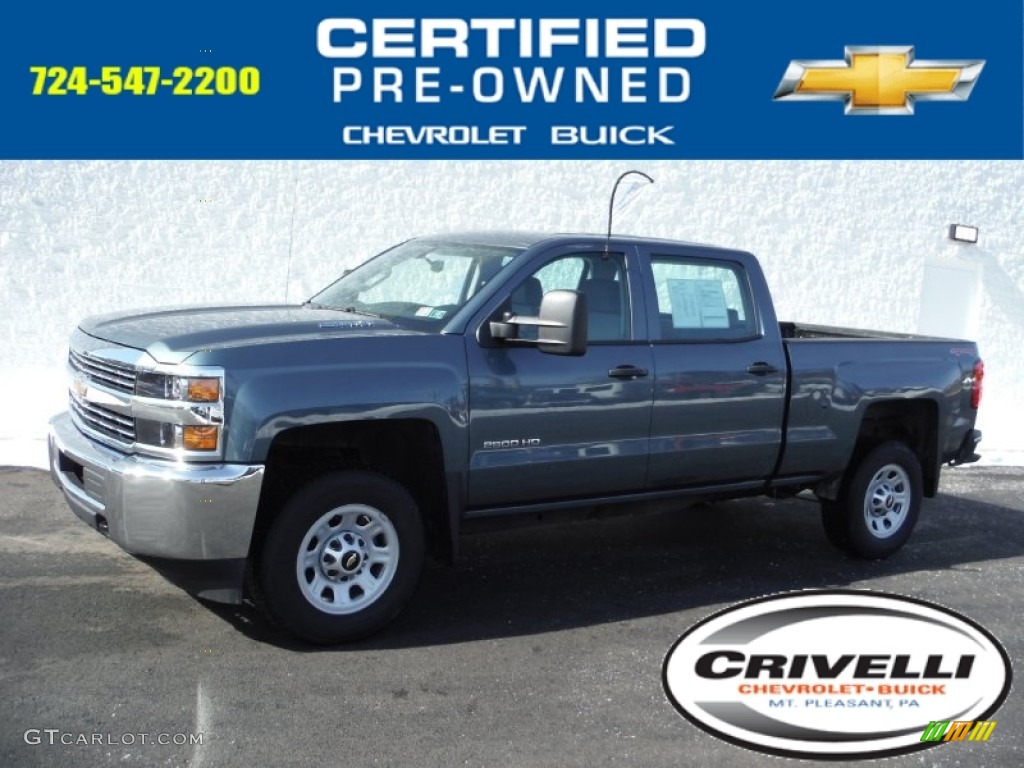 2015 Silverado 2500HD WT Crew Cab 4x4 - Blue Granite Metallic / Jet Black/Dark Ash photo #1