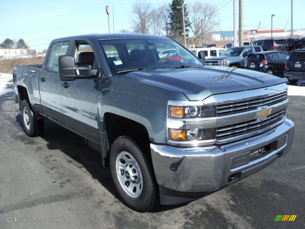 2015 Silverado 2500HD WT Crew Cab 4x4 - Blue Granite Metallic / Jet Black/Dark Ash photo #6