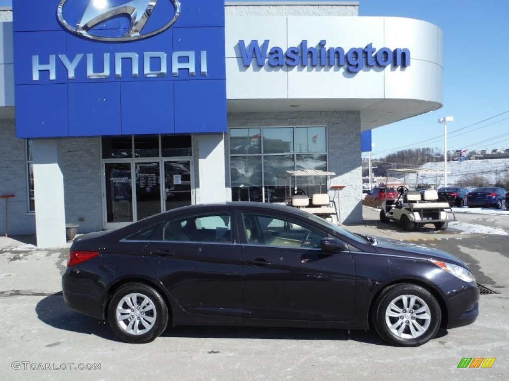 2011 Sonata GLS - Black Plum Pearl / Camel photo #2