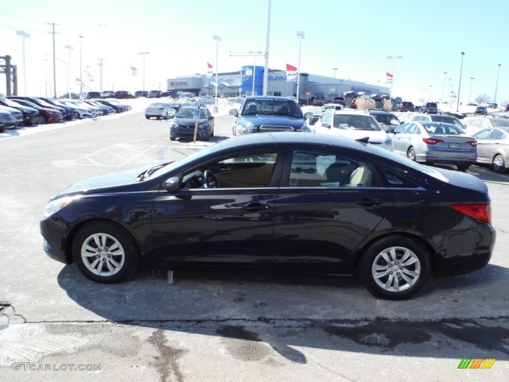 2011 Sonata GLS - Black Plum Pearl / Camel photo #6