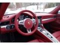 Carrera Red Natural Leather Dashboard Photo for 2014 Porsche 911 #101740170