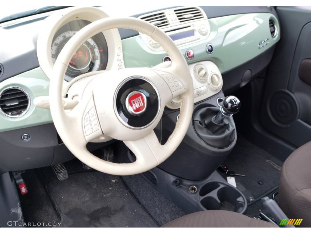 2013 Fiat 500 Pop Marrone/Avorio (Brown/Ivory) Dashboard Photo #101744559