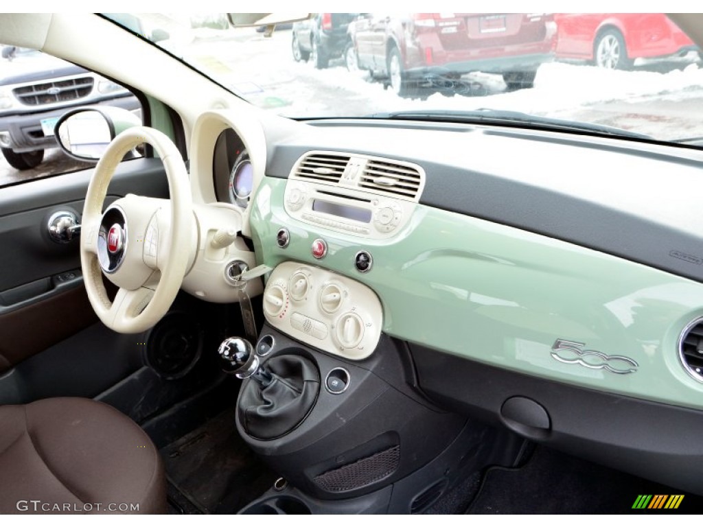 2013 Fiat 500 Pop Marrone/Avorio (Brown/Ivory) Dashboard Photo #101744652