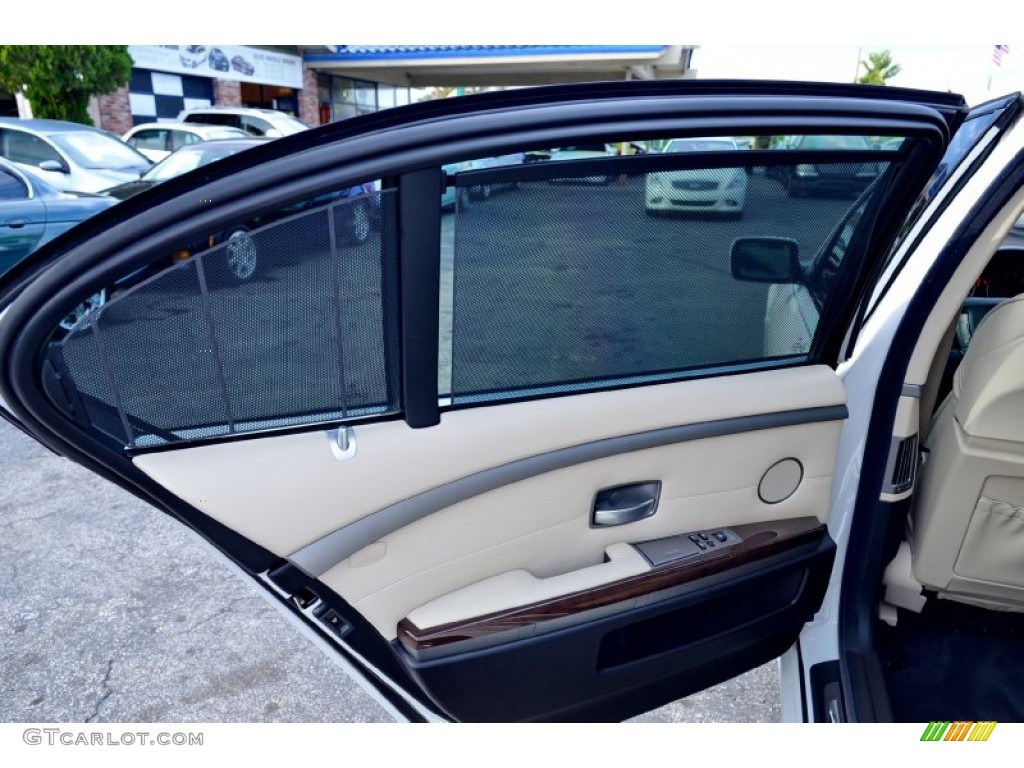 2008 BMW 7 Series 750Li Sedan Cream Beige Door Panel Photo #101746380