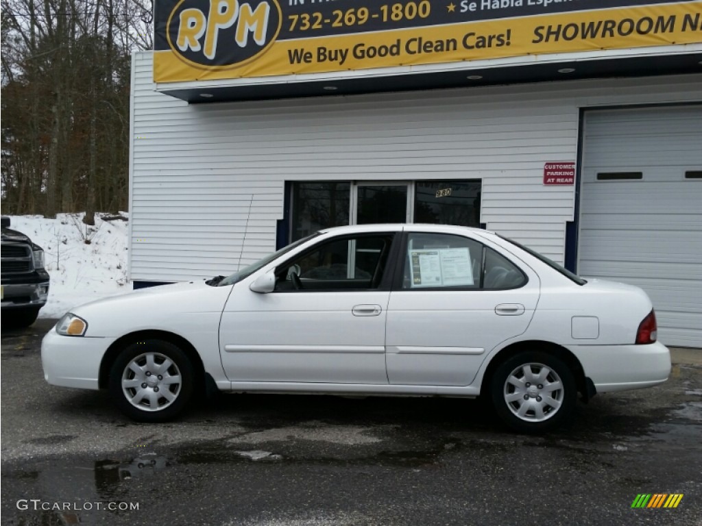 2002 Sentra GXE - Cloud White / Stone photo #3