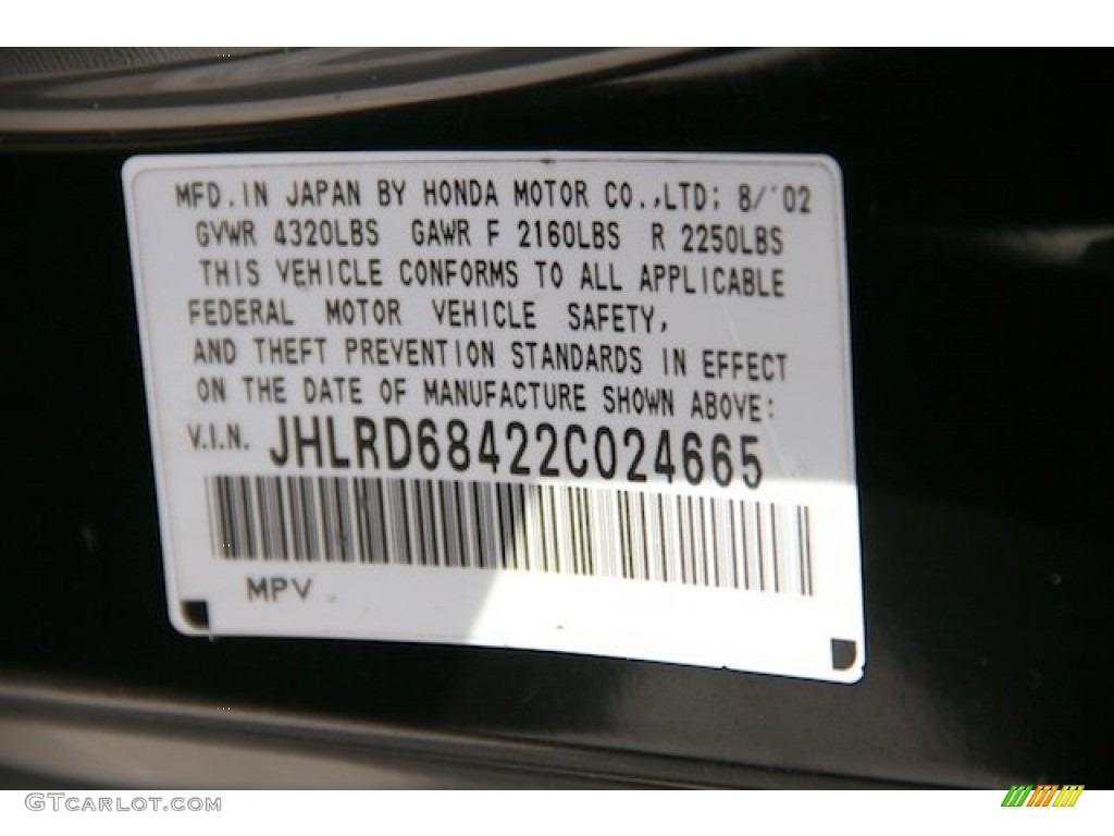 2002 CR-V LX - Nighthawk Black Pearl / Black photo #31