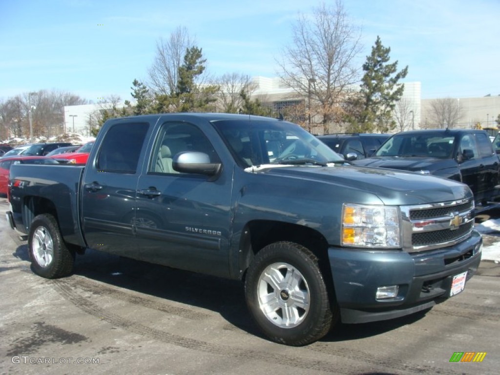 2010 Silverado 1500 LTZ Crew Cab 4x4 - Blue Granite Metallic / Light Titanium/Dark Titanium photo #2