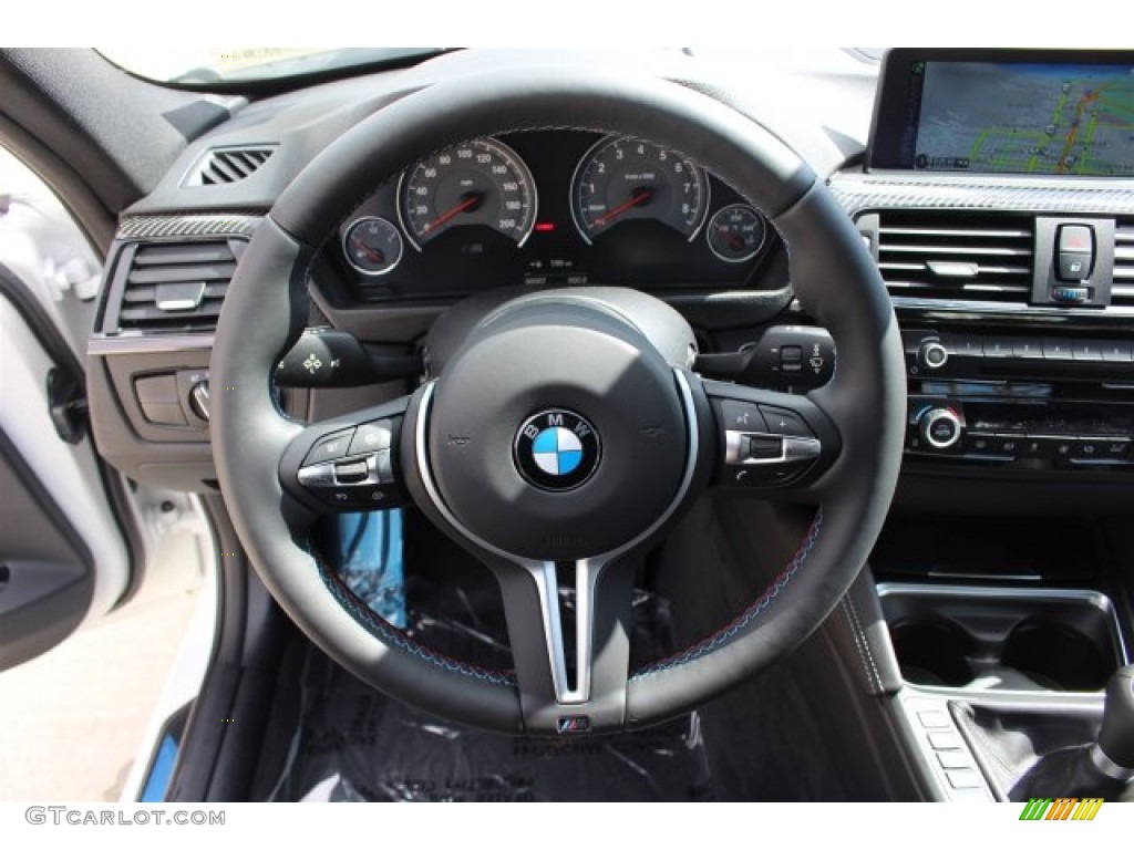 2015 BMW M3 Sedan Black Steering Wheel Photo #101759202