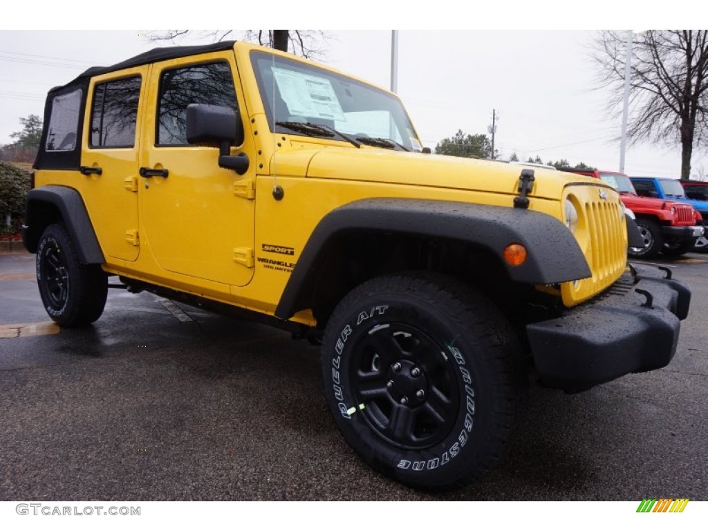 Baja Yellow 2015 Jeep Wrangler Unlimited Sport 4x4 Exterior Photo #101759772