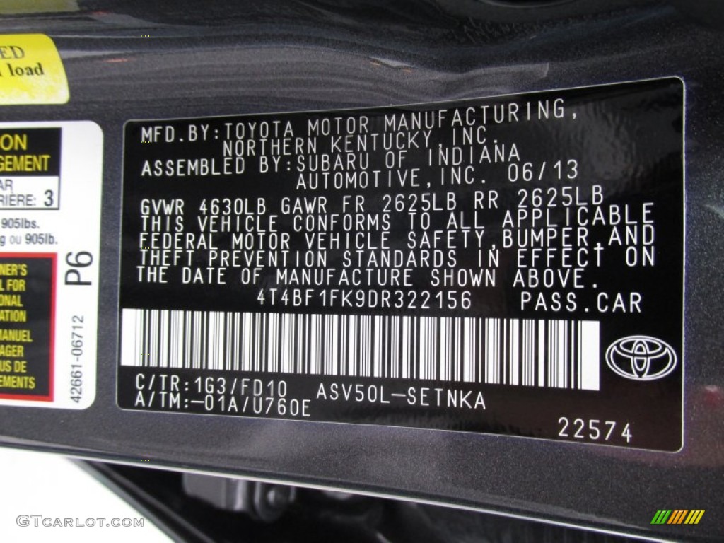 2013 Camry LE - Cosmic Gray Metallic / Ivory photo #43