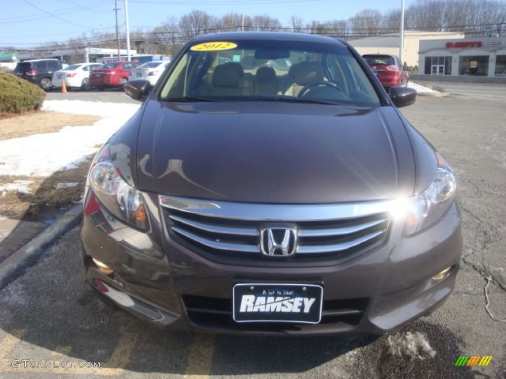 2012 Accord EX-L V6 Sedan - Dark Amber Metallic / Ivory photo #2