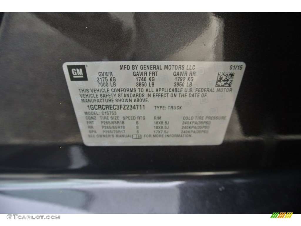 2015 Silverado 1500 LT Double Cab - Tungsten Metallic / Dark Ash/Jet Black photo #7