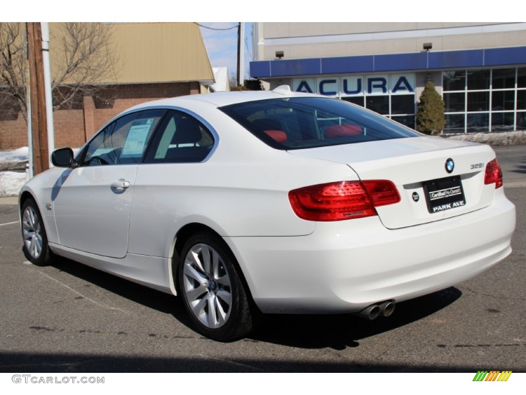 2012 3 Series 328i xDrive Coupe - Alpine White / Coral Red/Black photo #5