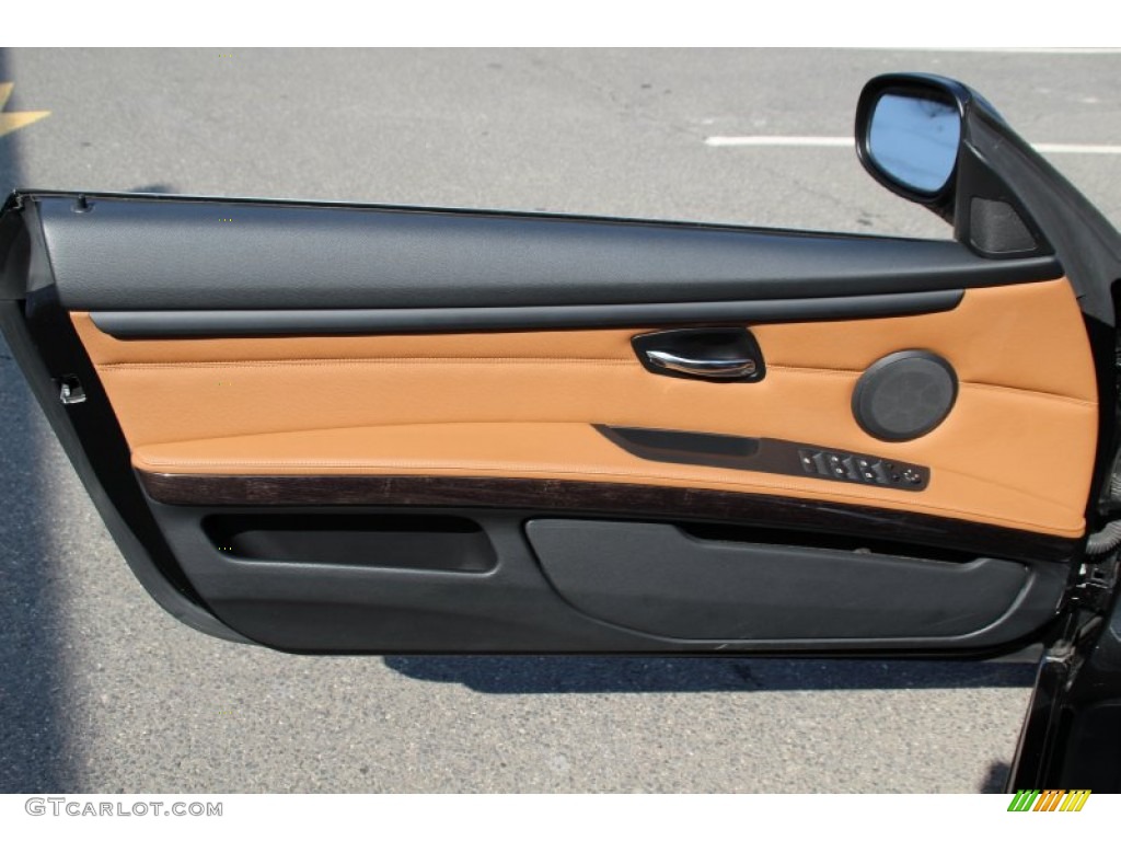 2012 BMW 3 Series 335i Convertible Saddle Brown Door Panel Photo #101770852