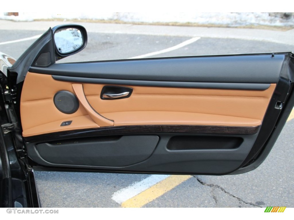 2012 BMW 3 Series 335i Convertible Saddle Brown Door Panel Photo #101771185