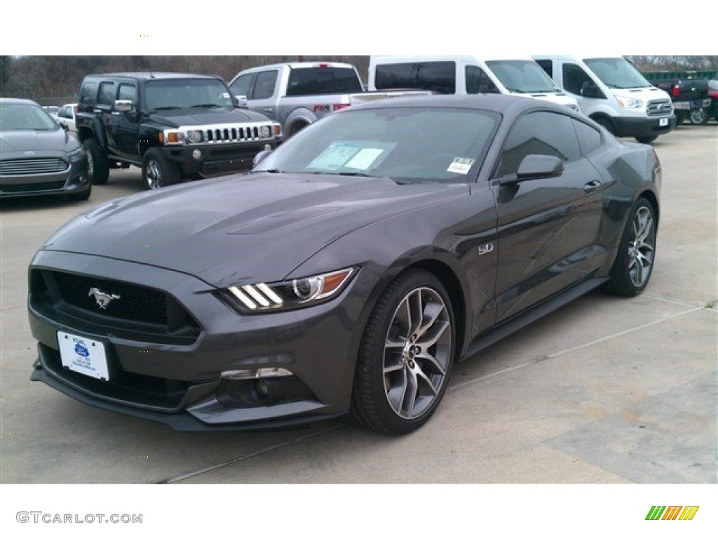 2015 Mustang GT Premium Coupe - Magnetic Metallic / Dark Saddle photo #6