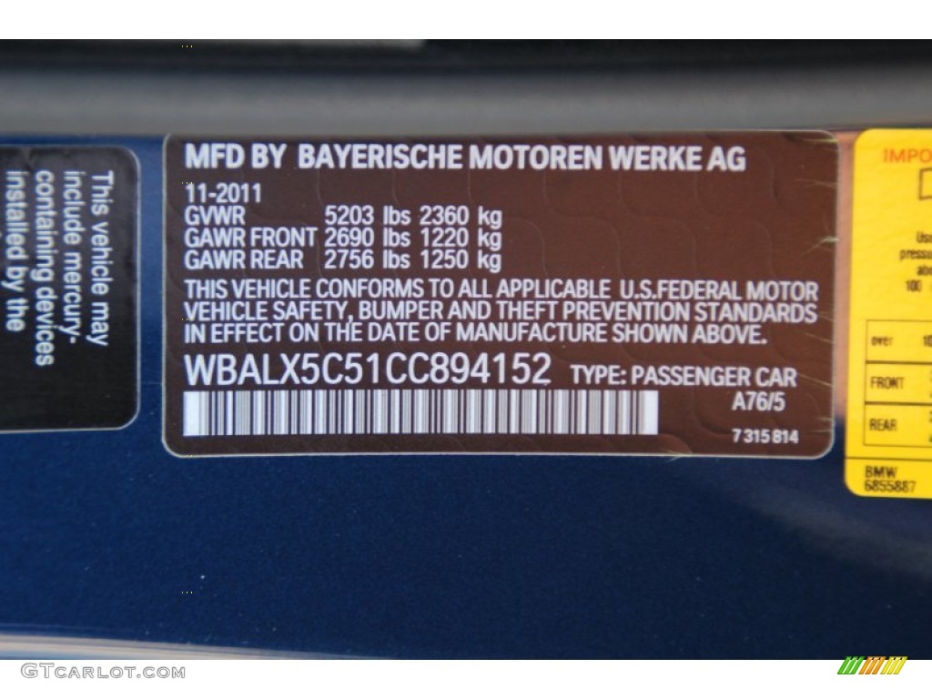 2012 6 Series 650i xDrive Coupe - Deep Sea Blue Metallic / Black Nappa Leather photo #34