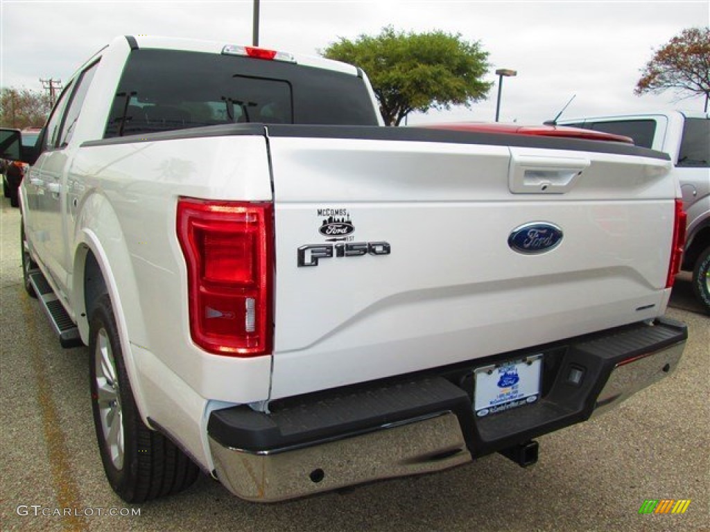 2015 F150 Lariat SuperCrew - White Platinum Tricoat / Black photo #11