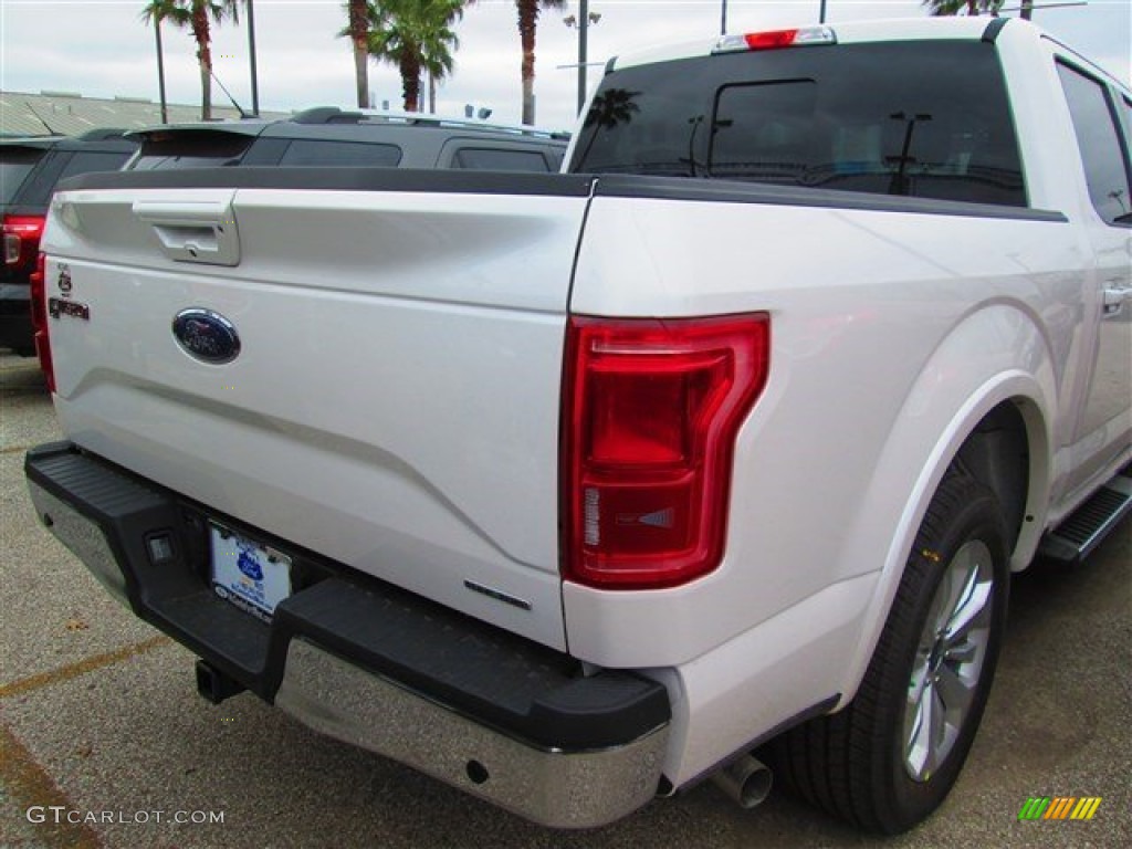 2015 F150 Lariat SuperCrew - White Platinum Tricoat / Black photo #13