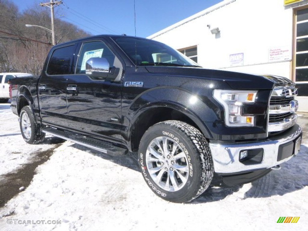 2015 F150 Lariat SuperCrew 4x4 - Tuxedo Black Metallic / Platinum Black photo #3