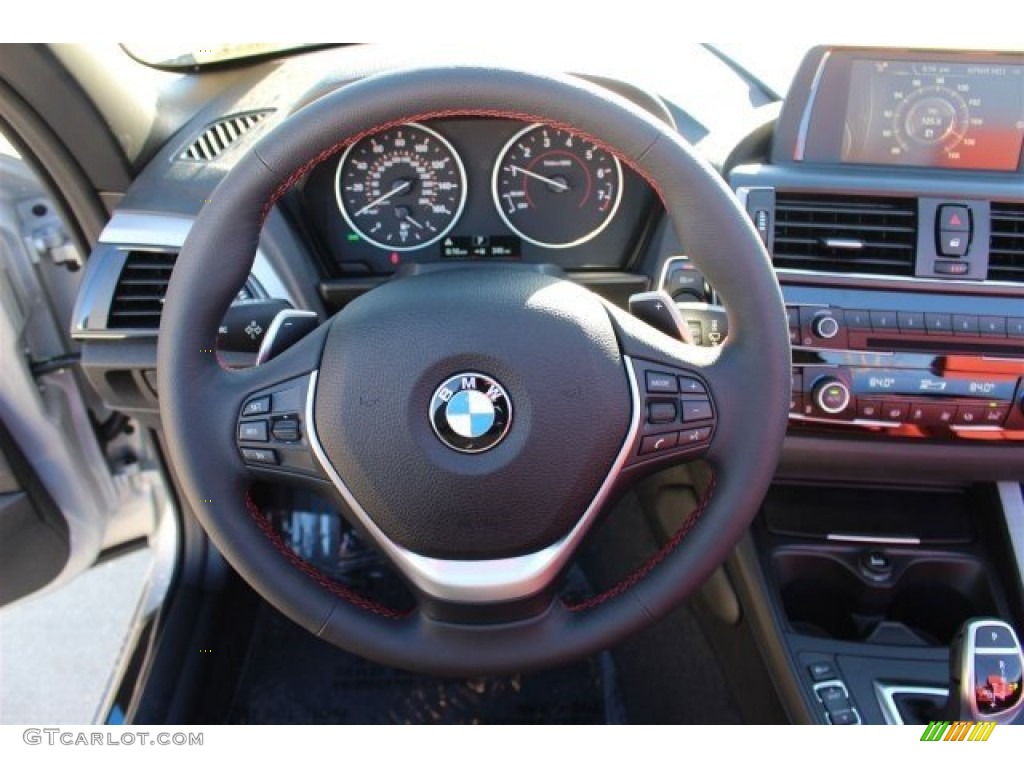 2015 BMW 2 Series M235i Convertible Coral Red/Black Steering Wheel Photo #101791443