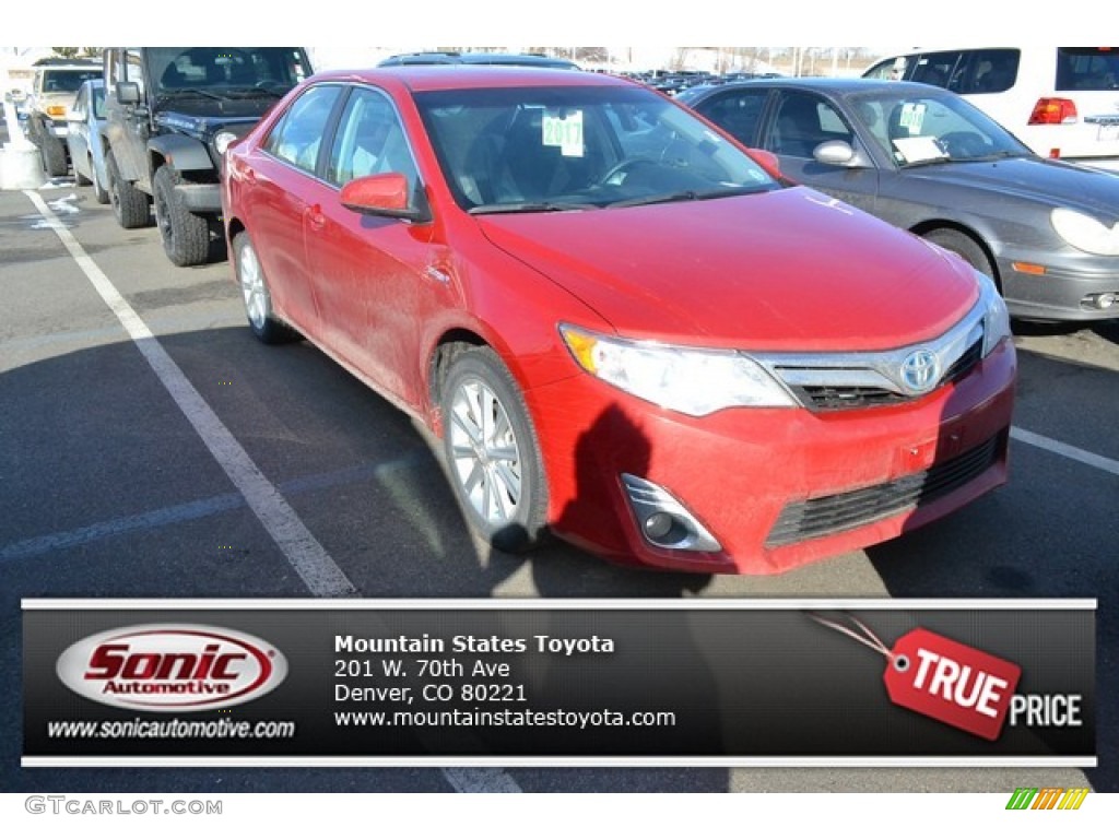 2013 Camry Hybrid XLE - Barcelona Red Metallic / Light Gray photo #1