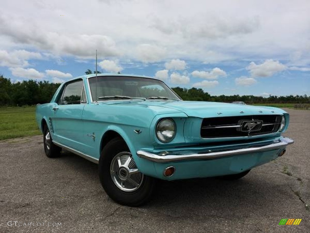 Tropical Turquoise 1965 Ford Mustang Coupe Exterior Photo #101801405