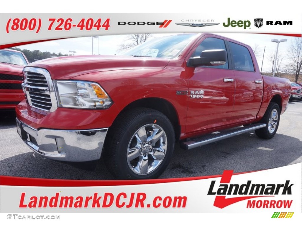 2015 1500 Lone Star Crew Cab - Flame Red / Black/Diesel Gray photo #1