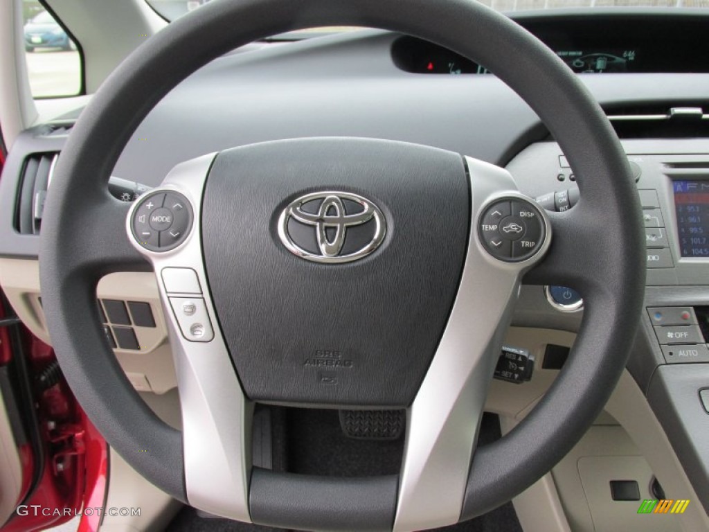 2015 Toyota Prius Two Hybrid Bisque Steering Wheel Photo #101802857