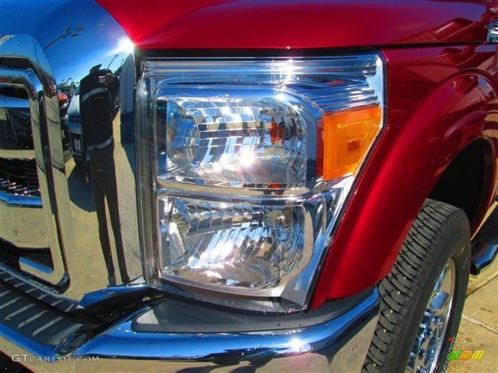 2015 F350 Super Duty Lariat Crew Cab 4x4 - Ruby Red / Adobe photo #11