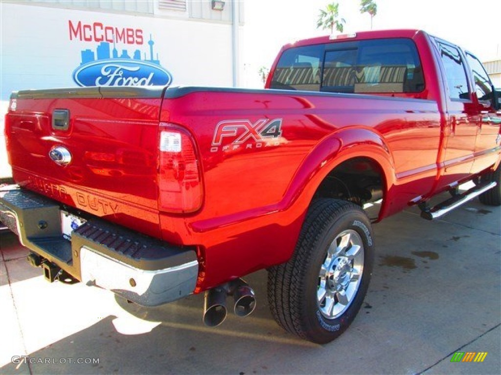 2015 F350 Super Duty Lariat Crew Cab 4x4 - Ruby Red / Adobe photo #22