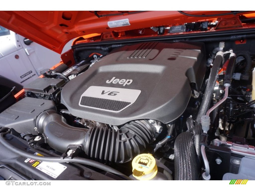 2015 Jeep Wrangler Willys Wheeler 4x4 3.6 Liter DOHC 24-Valve VVT V6 Engine Photo #101806793