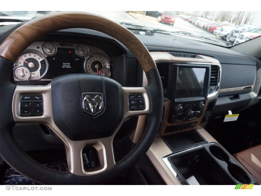 2014 1500 Laramie Longhorn Crew Cab 4x4 - Bright White / Longhorn Black/Cattle Tan photo #8