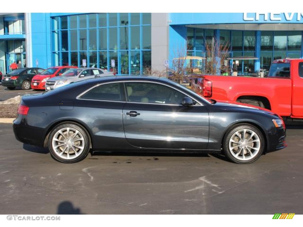 2013 A5 2.0T quattro Coupe - Moonlight Blue Metallic / Velvet Beige/Moor Brown photo #1