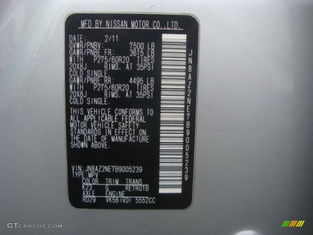 2011 QX 56 4WD - Liquid Platinum / Graphite photo #21
